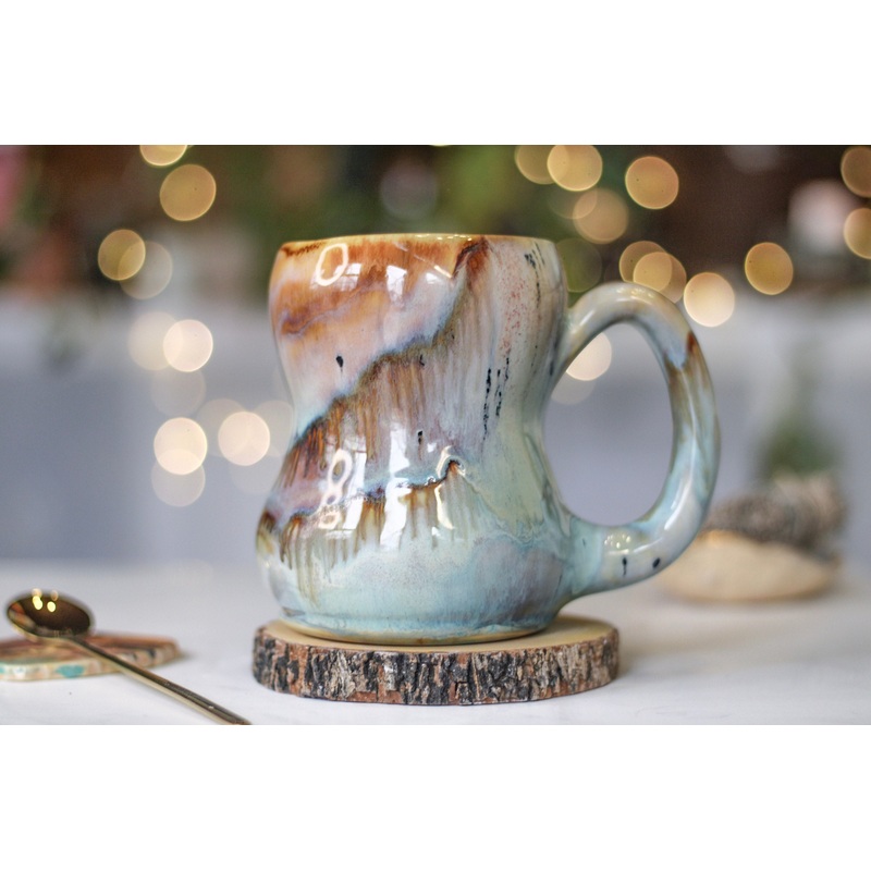 03-B Soft Earth Series PROTOTYPE Acorn Gourd Mug, 20 oz.
