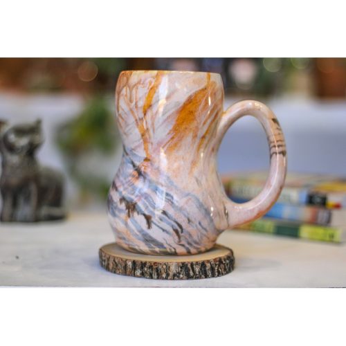 06-B Soft Earth Series PROTOTYPE Acorn Gourd Mug, 25 oz.
