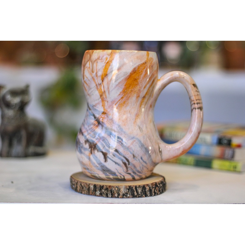 06-B Soft Earth Series PROTOTYPE Acorn Gourd Mug, 25 oz.