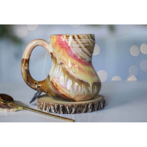 10-E Soft Earth Series PROTOTYPE Petite Notched Gourd Mug, 12 oz.