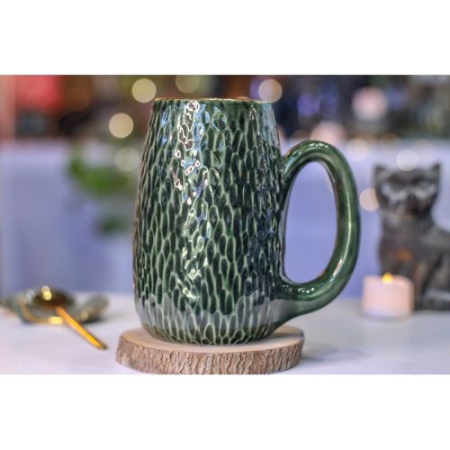 11-D Evergreen Christmas Textured Mug, 23 oz.