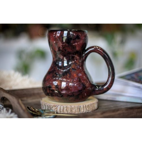 17-B Dragon’s Blood Agate Gourd Mug, 17 oz.