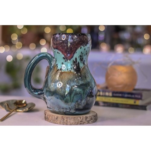 22-A Rocky Mountain Midnight Notched Acorn Gourd Mug, 26 oz.