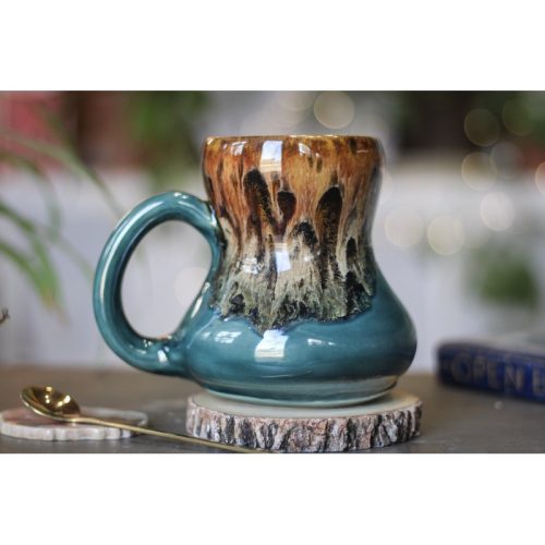 23-D Molten Cheetah Squat Acorn Gourd Mug, 23 oz.