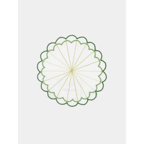 Escamas Embroidered Linen Coasters (Set of 6)