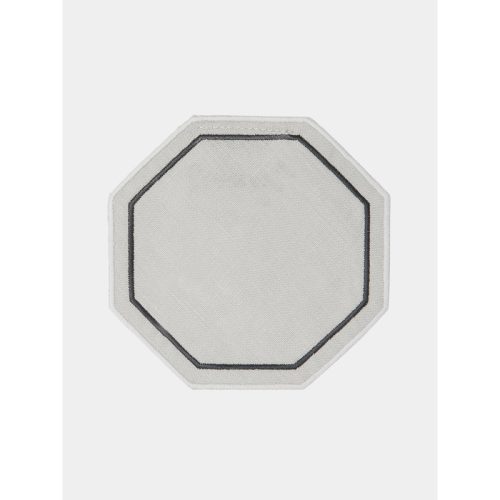 Octo Embroidered Linen Coasters (Set of 6)