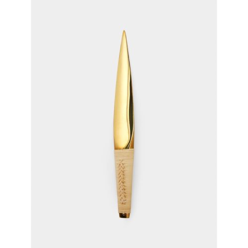 Rattan and Brass Letter Opener