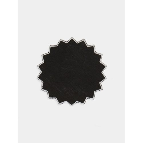 Triangu Embroidered Linen Coasters (Set of 6)