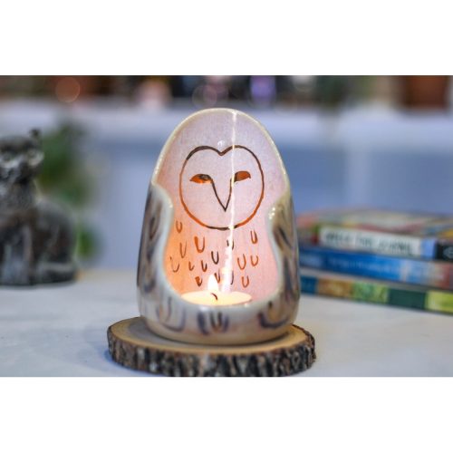 09-D Soft Earth Series PROTOTYPE Owl Candleholder
