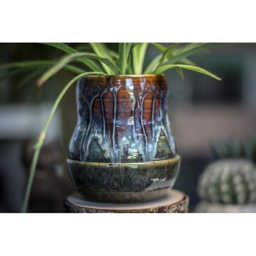 04-D New Wave Planter with Dish