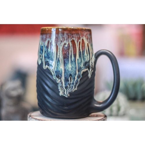 13-D New Wave Textured Stein Mug – TOP SHELF, 21 oz.