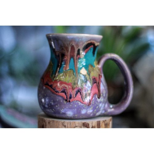 25-A Purple Rainbow Grotto Flared Mug, 19 oz.