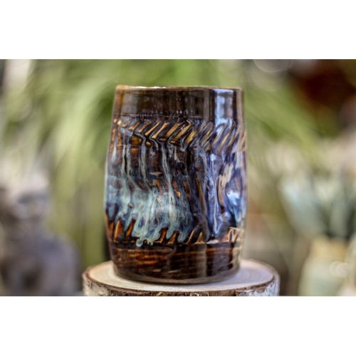 25-E Tribal Wave Textured Divot Cup, 14 oz.