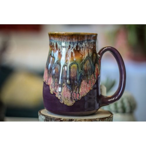 33-A New Earth Notched Textured Stein Mug, 18 oz.