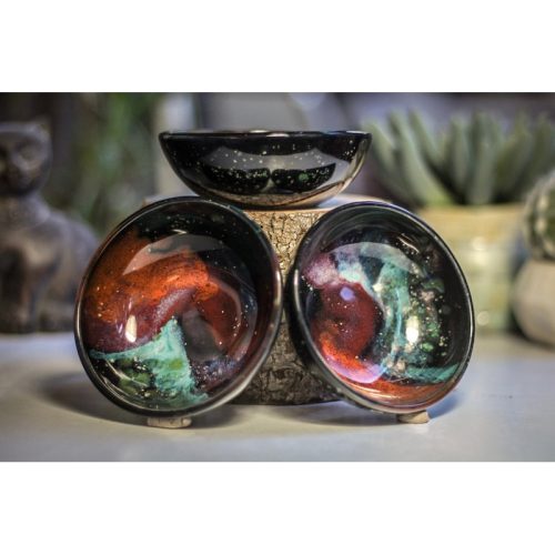 34-G Rainbow Stellar Treasure Bowl, 3 oz. – This listing is for one bowl.