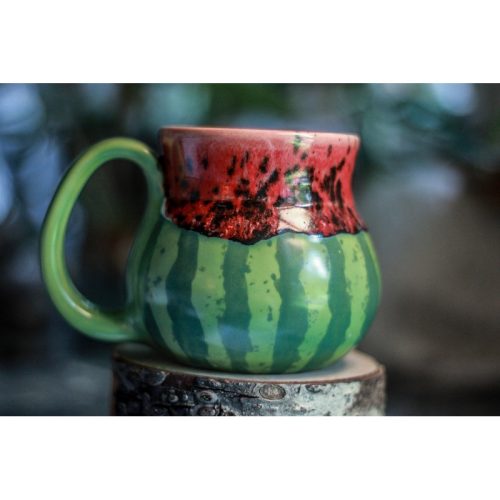 EXPERIMENT AUCTION #24 Fun Watermelon Squat Fat Bottomed Mug, 16 oz.