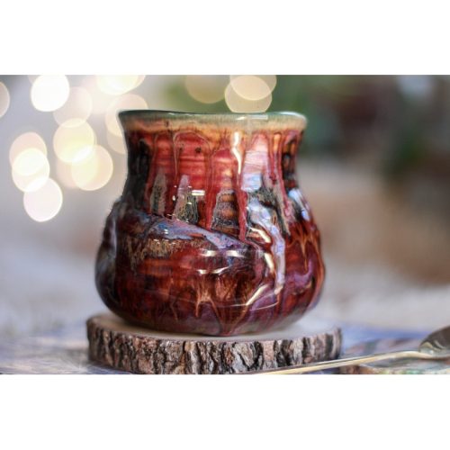 06-D Amber ‘FLOW’ Textured Divot ‘Sipping’ Cup, 13 oz.