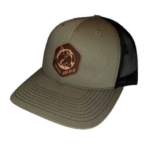 Spear America Trucker Hat  Patch Leather Hexagon