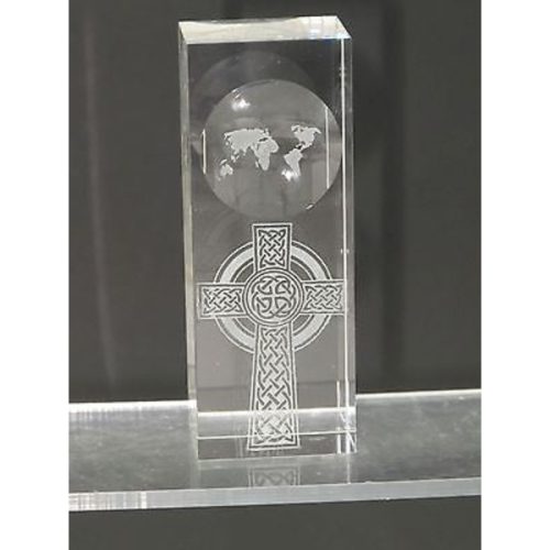 Celtic cross pattern paperweight, globe, Great gift ireland