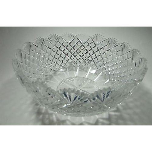 Hand Cut Glass and mouth blown bowl  pattern old hand polished