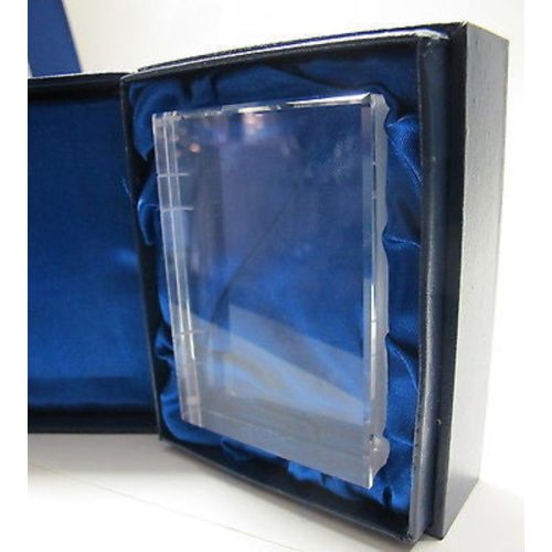 Hand Cut Glass book paperweight, hand cut crystal