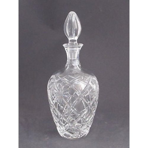 Hand Cut glass  decanter  cross cut star