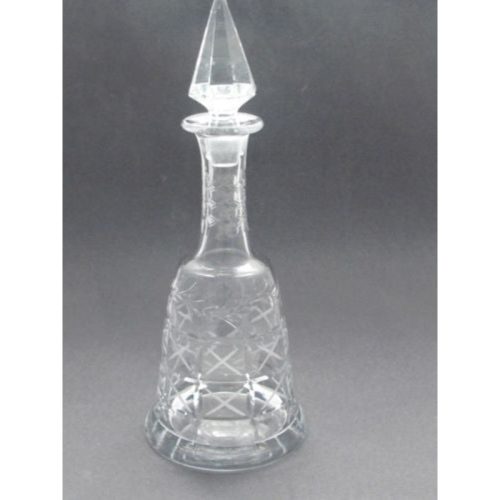 Hand Cut glass  decanter  floral and miter cut