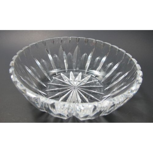 Hand Cut Glass hand  polished low bowl