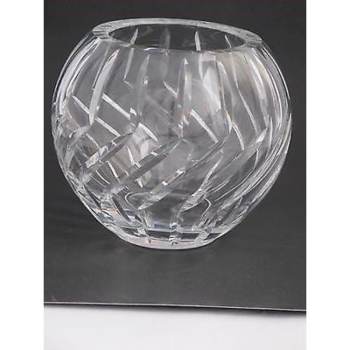 Hand Cut Glass hand  polished rose bowl / vase