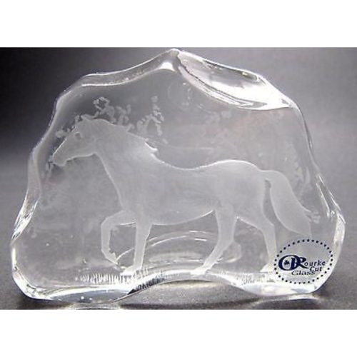 Hand Cut Glass Horse pattern paperweight,  24% lead crystal