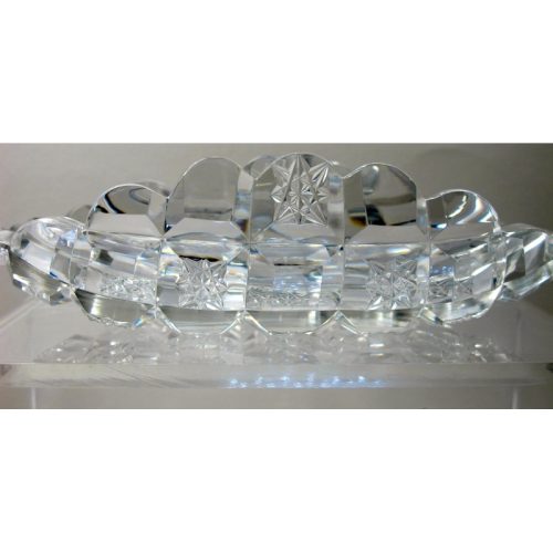 Hand Cut glass lay down spooner Antique ABP