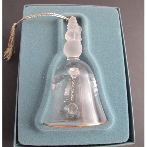 Lenox Crystal 1992 Snowman Tree miniature bell ornament Made in USA