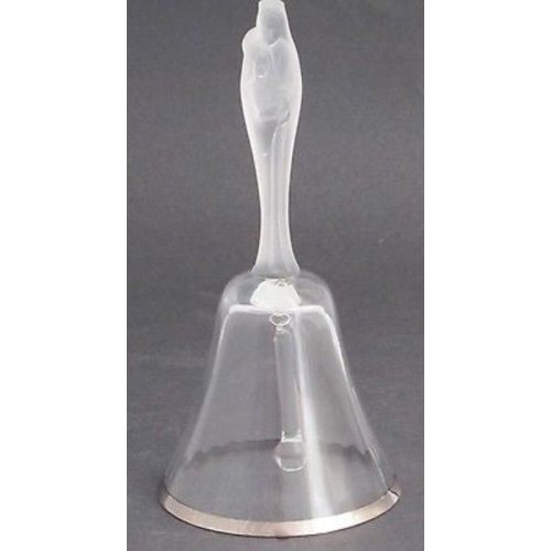 Lenox  Crystal bell  holy family  Made in USA frosted Platinum band