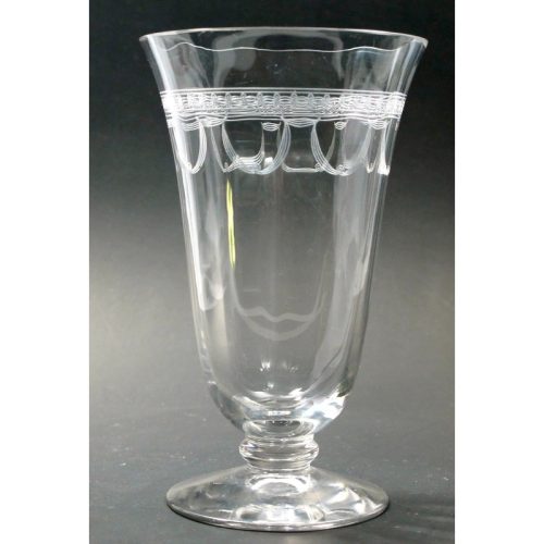 Needle etched glass beverage stemware Bryce ?  antique