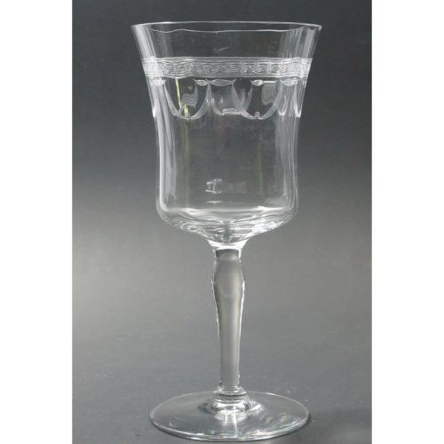 Needle etched glass goblet stemware Bryce ?  antique