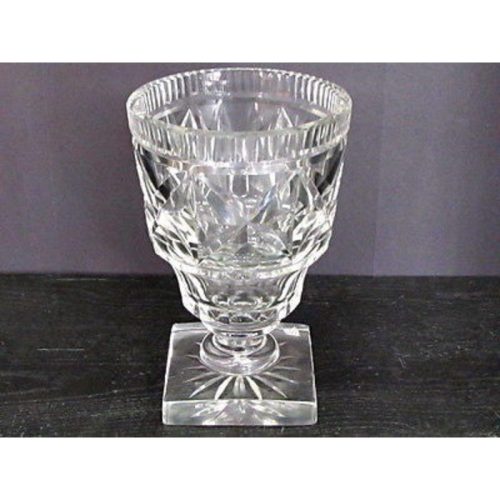 Old Cut Glass  vase Antique Crystal square base
