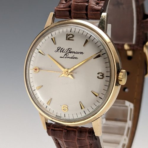 1970 British Vintage JW Benson K9 solid gold case men’s watch in good working order