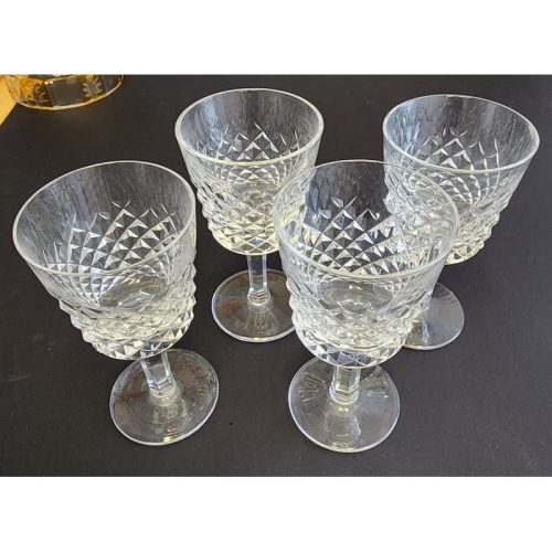 4 Signed Waterford glass Hand Cut port/wine Alana pattern Irish Crystal