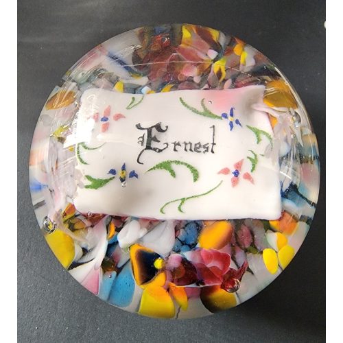 Art glass paperweight Ernest