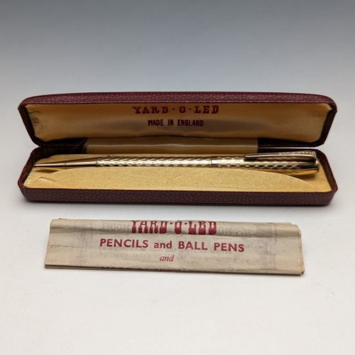 British Vintage Yard O’ Red Rolled Gold Propelled Pencil in Case