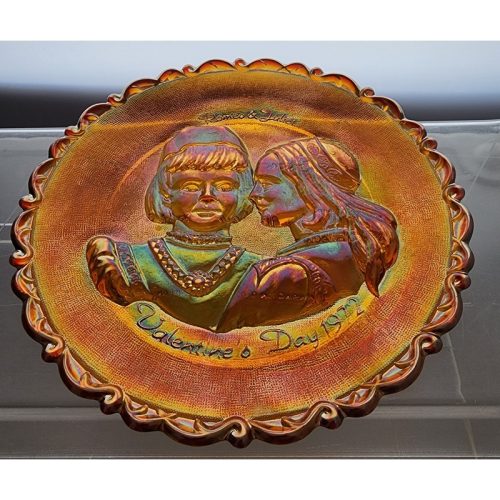 Carnival Glass valentine day dish