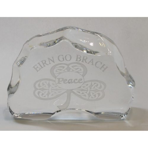 Celtic shamrock pattern paperweight, 24% lead crystal Peace