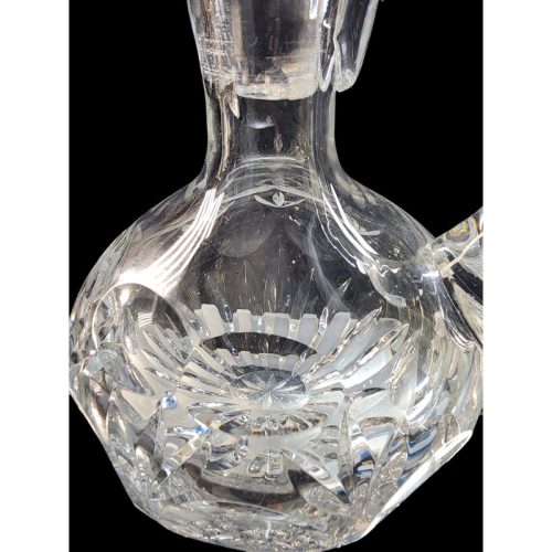 Cut glass handled decanter with stopper