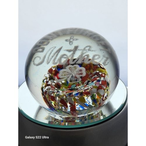 Glass mother paperweight