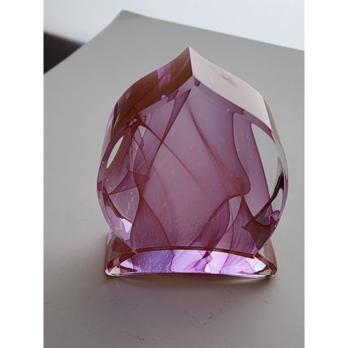 Hand crafted art glass flame paperweight