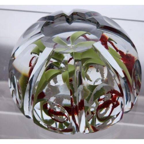 Hand crafted art glass paperweight Signed