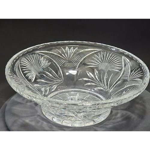 Hand cut glass bowl 12″ auction