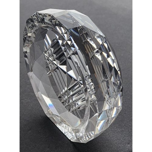 Hand Cut Glass faceted paperweight, hand cut crystal