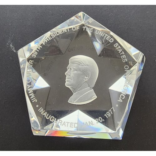 JIMMY Carter 1977  Inauguration paperweight, Star shaped