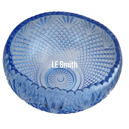 L E Smith Glass blue punch bowl, Pick up only